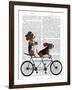 Basset Hound Tandem-Fab Funky-Framed Art Print