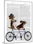 Basset Hound Tandem-Fab Funky-Mounted Art Print