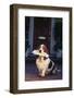 Basset Hound with Mail in Mouth on Front Porch-DLILLC-Framed Photographic Print