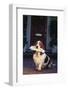 Basset Hound with Mail in Mouth on Front Porch-DLILLC-Framed Photographic Print