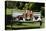 Basset Hounds Sitting on a Park Bench-Zandria Muench Beraldo-Stretched Canvas