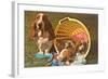 Bassett Hound Family in Laundry Basket-null-Framed Art Print