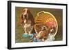 Bassett Hound Family in Laundry Basket-null-Framed Art Print