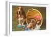 Bassett Hound Family in Laundry Basket-null-Framed Art Print