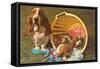 Bassett Hound Family in Laundry Basket-null-Framed Stretched Canvas