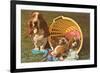 Bassett Hound Family in Laundry Basket-null-Framed Premium Giclee Print