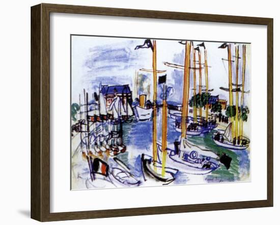 Bassin de Deauville, 1926-Raoul Dufy-Framed Art Print