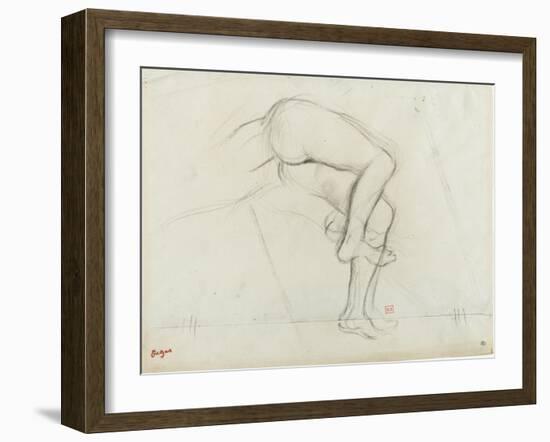 Bassin et jambes d'une figure nue, allongée-Edgar Degas-Framed Giclee Print