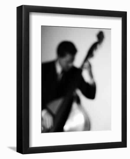 Bassist 2 BW-John Gusky-Framed Photographic Print