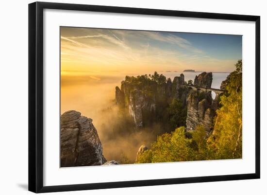 Bastei Bridge, Bastei, Saxon Switzerland National Park, Saxony, Germany-Jon Arnold-Framed Photographic Print