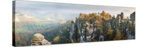 Bastei Bridge, Elbe Sandstone Mountains, Saxon Switzerland National Park, Germany-Peter Adams-Stretched Canvas