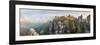 Bastei Bridge, Elbe Sandstone Mountains, Saxon Switzerland National Park, Germany-Peter Adams-Framed Photographic Print