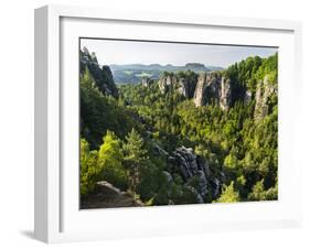 Bastei Rock Formations, Elbsandsteingebirge, NP Saxon Switzerland-Martin Zwick-Framed Premium Photographic Print