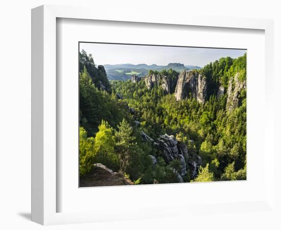 Bastei Rock Formations, Elbsandsteingebirge, NP Saxon Switzerland-Martin Zwick-Framed Photographic Print