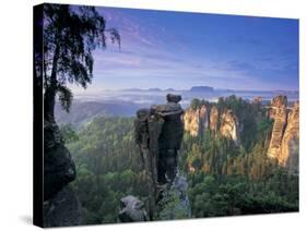 Bastei Rocks, Swiss Saxony, Germany-Peter Adams-Stretched Canvas