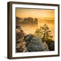 Bastei, Saxon Switzerland National Park, Saxony, Germany-Jon Arnold-Framed Photographic Print