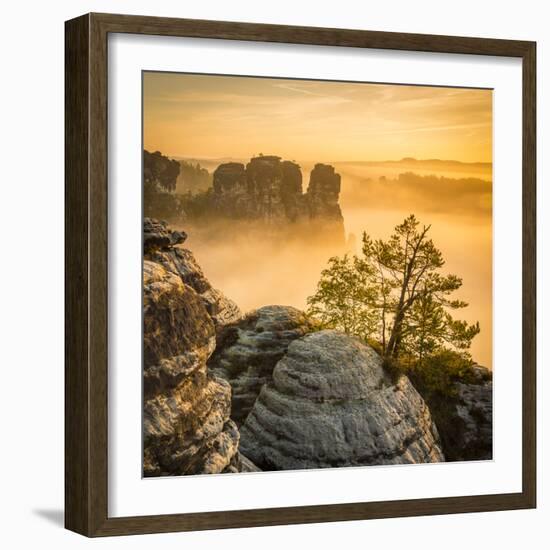 Bastei, Saxon Switzerland National Park, Saxony, Germany-Jon Arnold-Framed Photographic Print