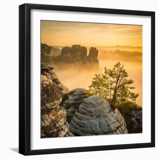 Bastei, Saxon Switzerland National Park, Saxony, Germany-Jon Arnold-Framed Photographic Print