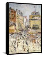 Bastille Day on Rue De Clignancourt, Paris; La Quartorze Juillet a Paris, La Rue De Clignancourt-Gustave Loiseau-Framed Stretched Canvas