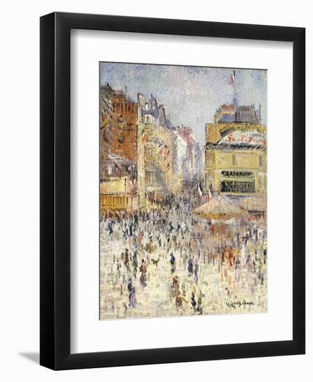 Bastille Day on Rue De Clignancourt, Paris; La Quartorze Juillet a Paris, La Rue De Clignancourt-Gustave Loiseau-Framed Giclee Print