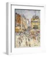 Bastille Day on Rue De Clignancourt, Paris; La Quartorze Juillet a Paris, La Rue De Clignancourt-Gustave Loiseau-Framed Giclee Print