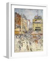 Bastille Day on Rue De Clignancourt, Paris-Gustave Loiseau-Framed Giclee Print