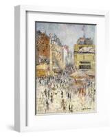 Bastille Day on Rue De Clignancourt, Paris-Gustave Loiseau-Framed Giclee Print