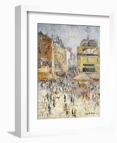 Bastille Day on Rue De Clignancourt, Paris-Gustave Loiseau-Framed Giclee Print