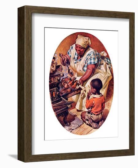 "Basting the Turkey,"November 28, 1936-Joseph Christian Leyendecker-Framed Giclee Print