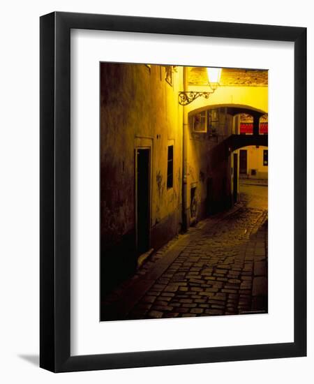 Bastova Street is a Fine Example of Historical Street in City's Old District, Bratislava, Slovakia-Richard Nebesky-Framed Photographic Print