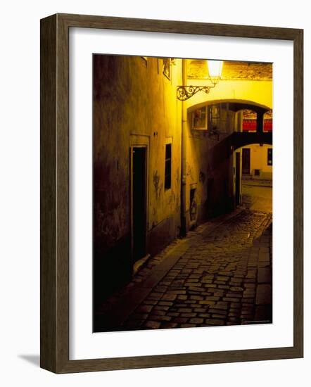 Bastova Street is a Fine Example of Historical Street in City's Old District, Bratislava, Slovakia-Richard Nebesky-Framed Photographic Print