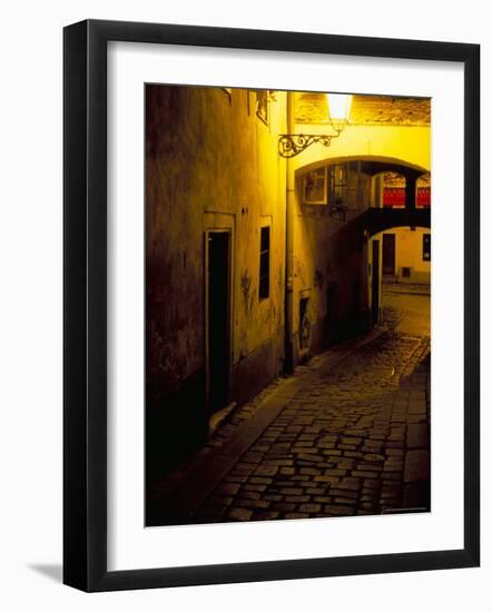 Bastova Street is a Fine Example of Historical Street in City's Old District, Bratislava, Slovakia-Richard Nebesky-Framed Photographic Print