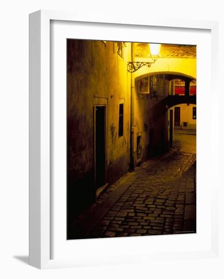 Bastova Street is a Fine Example of Historical Street in City's Old District, Bratislava, Slovakia-Richard Nebesky-Framed Photographic Print