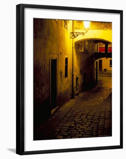 Bastova Street is a Fine Example of Historical Street in City's Old District, Bratislava, Slovakia-Richard Nebesky-Framed Photographic Print