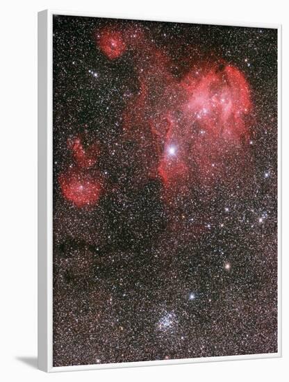 Bat Nebula (Ic 2948) and Open Star Cluster NGC 3766, the Pearl Cluster-null-Framed Photographic Print