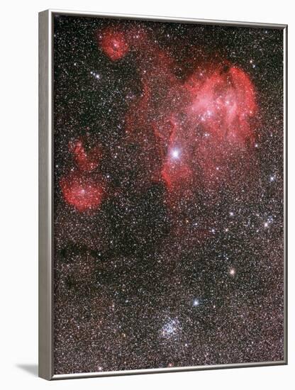 Bat Nebula (Ic 2948) and Open Star Cluster NGC 3766, the Pearl Cluster-null-Framed Photographic Print