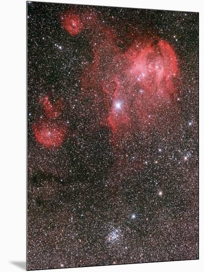 Bat Nebula (Ic 2948) and Open Star Cluster NGC 3766, the Pearl Cluster-null-Mounted Photographic Print