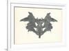 Bat Rorschach Test in Black-null-Framed Premium Giclee Print