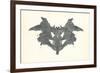 Bat Rorschach Test in Black-null-Framed Premium Giclee Print