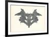 Bat Rorschach Test in Black-null-Framed Premium Giclee Print