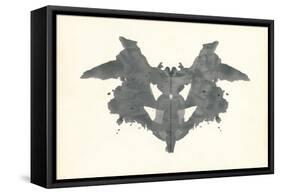 Bat Rorschach Test in Black-null-Framed Stretched Canvas