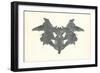 Bat Rorschach Test in Black-null-Framed Art Print