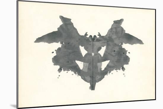 Bat Rorschach Test in Black-null-Mounted Art Print