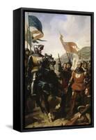 Bataille de Cocherel, prés d'Evreux gagnée par Du Guesclin sur les troupes du roi de Navarre, le-Charles Philippe Larivière-Framed Stretched Canvas