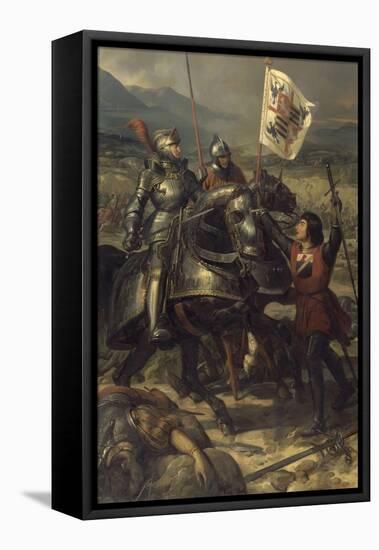 Bataille de Fornoue, près de Parme, remportée par Charles VIII sur l'armée des Confédérés-Eloi Firmin Feron-Framed Stretched Canvas