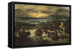 Bataille de Nancy, mort de Charles le Téméraire-Eugene Delacroix-Framed Stretched Canvas