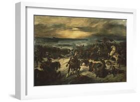 Bataille de Nancy, mort de Charles le Téméraire-Eugene Delacroix-Framed Giclee Print