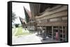 Batak Style Village Houses in Buhit-Annie Owen-Framed Stretched Canvas