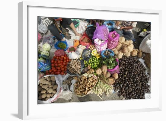 Batak Tribal Market Stall Selling Local Produce in Tomuk-Annie Owen-Framed Photographic Print