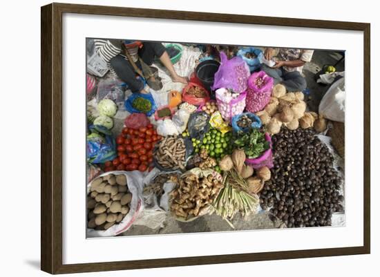 Batak Tribal Market Stall Selling Local Produce in Tomuk-Annie Owen-Framed Photographic Print